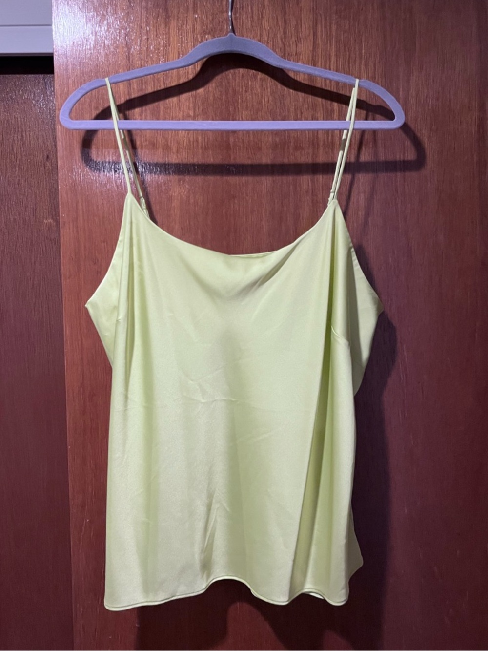 Lemon yellow satin like Express camisole tank top